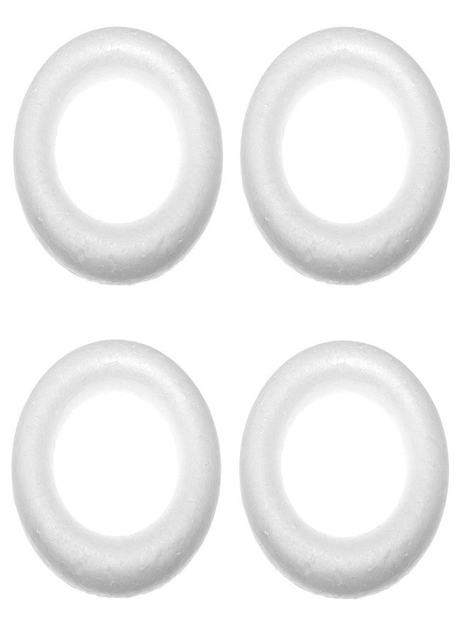 RLECS 4pcs Foam Wreath Foam Wreath Forms White Circles for Flower Projects, Christmas, Wedding, Home Decoration, OD 10CM/4in, ID 7.8CM/3in - Image 1